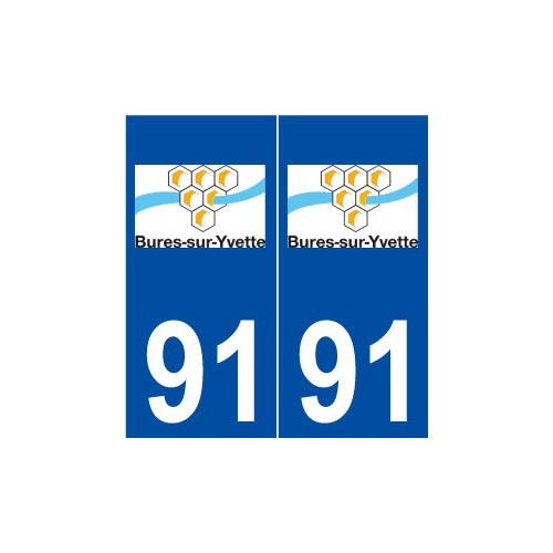 91 Bures-sur-Yvette logo autocollant plaque stickers ville
