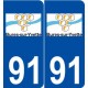 91 Bures-sur-Yvette logo autocollant plaque stickers ville