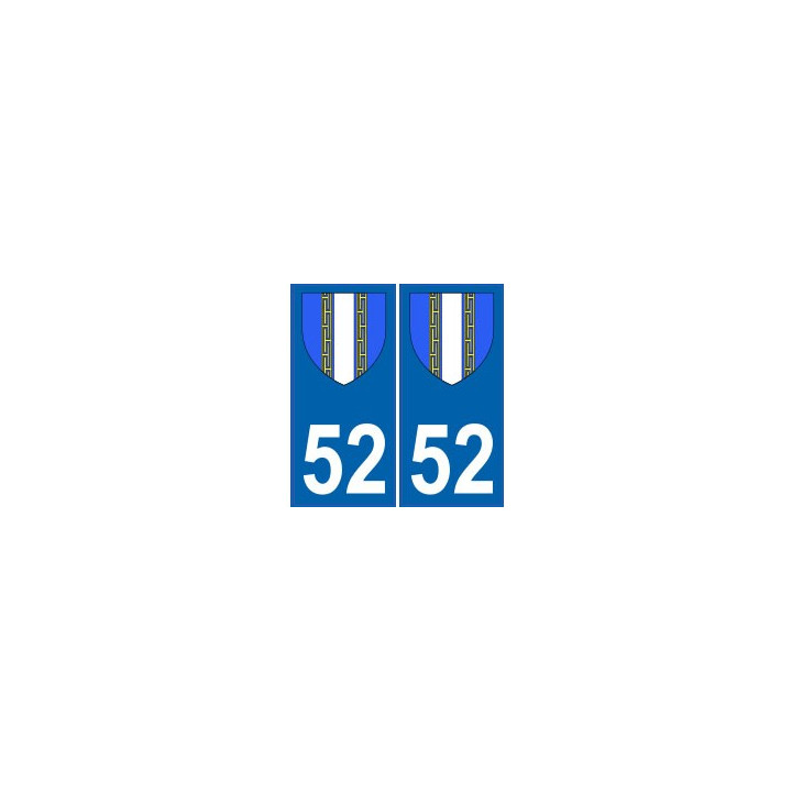 52 Haute-Marne autocollant plaque blason armoiries stickers département