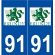 91 Brunoy logo autocollant plaque stickers ville