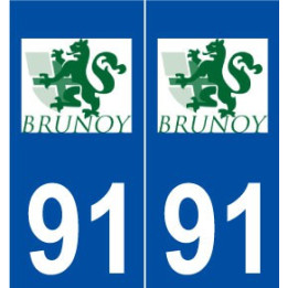 91 Brunoy logo autocollant plaque stickers ville