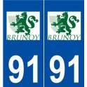 91 Brunoy logo adesivo piastra adesivi città