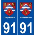91 Chilly-Mazarin blason autocollant plaque stickers ville