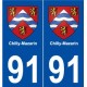 91 Chilly-Mazarin blason autocollant plaque stickers ville
