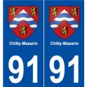91 Chilly-Mazarin blason autocollant plaque stickers ville