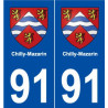 91 Chilly-Mazarin blason autocollant plaque stickers ville