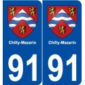 91 Chilly-Mazarin blason autocollant plaque stickers ville