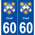 60 Creil blason autocollant plaque stickers ville