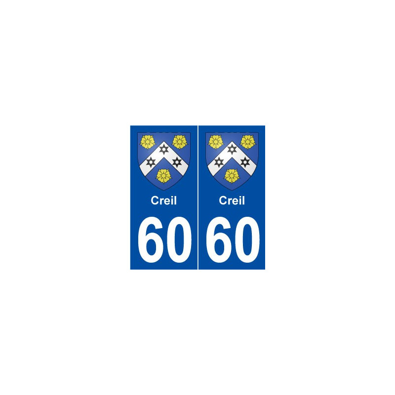 60 Creil blason autocollant plaque stickers ville