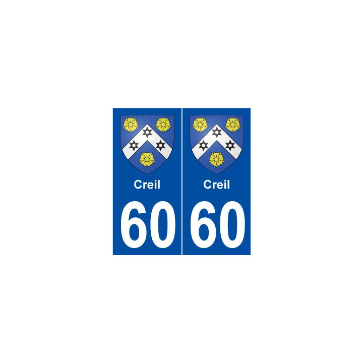 60 Creil blason autocollant plaque stickers ville
