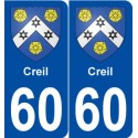 60 Creil blason autocollant plaque stickers ville