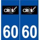 60 Creil logo autocollant plaque stickers ville