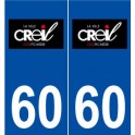 60 Creil logo autocollant plaque stickers ville