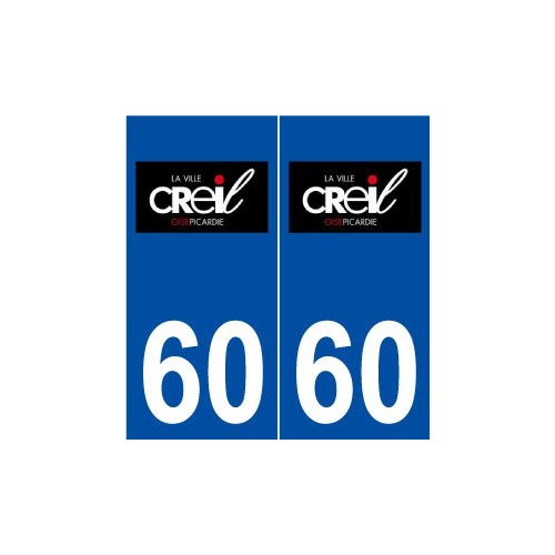 60 Creil logo autocollant plaque stickers ville