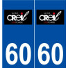 60 Creil logo autocollant plaque stickers ville