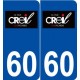 60 Creil logo autocollant plaque stickers ville