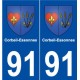 91 Corbeil-Essonnes blason autocollant plaque stickers ville