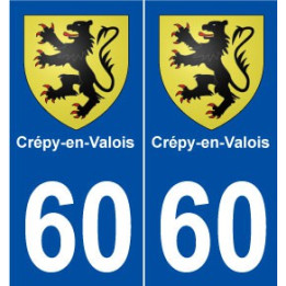 60 Crépy-en-Valois blason autocollant plaque stickers ville