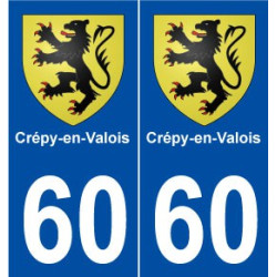 60 Crépy-en-Valois blason autocollant plaque stickers ville