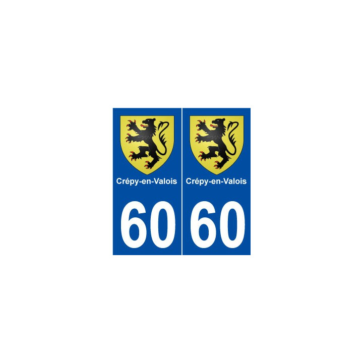 60 Crépy-en-Valois blason autocollant plaque stickers ville