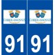 91 Corbeil-Essonnes logo autocollant plaque stickers ville