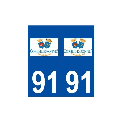 91 Corbeil-Essonnes logo autocollant plaque stickers ville