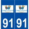 91 Corbeil-Essonnes logo autocollant plaque stickers ville