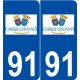 91 Corbeil-Essonnes logo autocollant plaque stickers ville