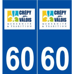60 Crépy-en-Valois logo autocollant plaque stickers ville