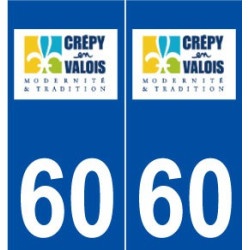 60 Crépy-en-Valois logo autocollant plaque stickers ville