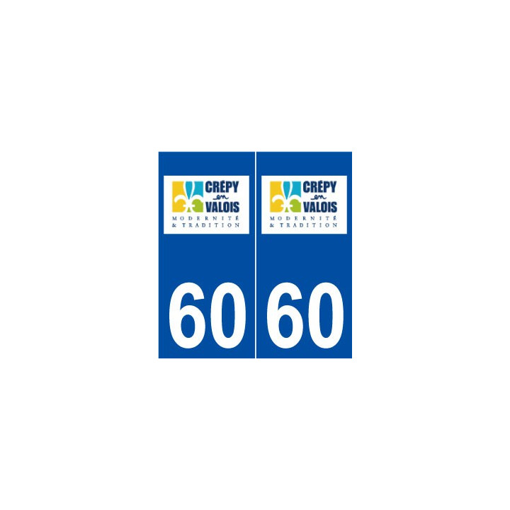 60 Crépy-en-Valois logo autocollant plaque stickers ville