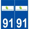 91 Courcouronnes logo autocollant plaque stickers ville