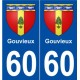 60 Gouvieuxs blason autocollant plaque stickers ville