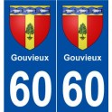 60 Gouvieuxs blason autocollant plaque stickers ville