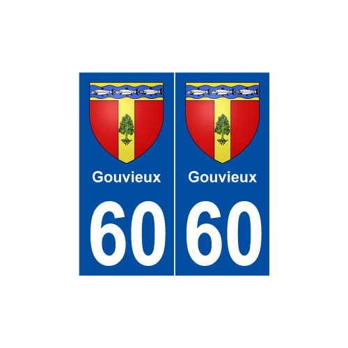 60 Gouvieuxs blason autocollant plaque stickers ville