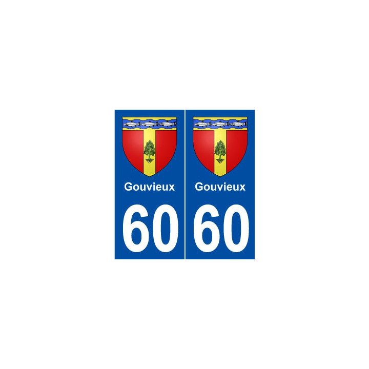 60 Gouvieuxs blason autocollant plaque stickers ville