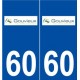 60 Gouvieux logo autocollant plaque stickers ville