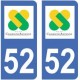 52 Haute-Marne autocollant plaque