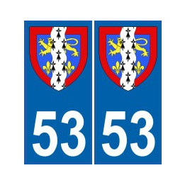 53 Mayenne autocollant plaque blason armoiries stickers département