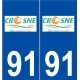 91 Crosne logo autocollant plaque stickers ville