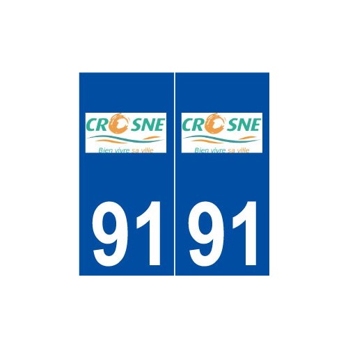 91 Crosne logo autocollant plaque stickers ville