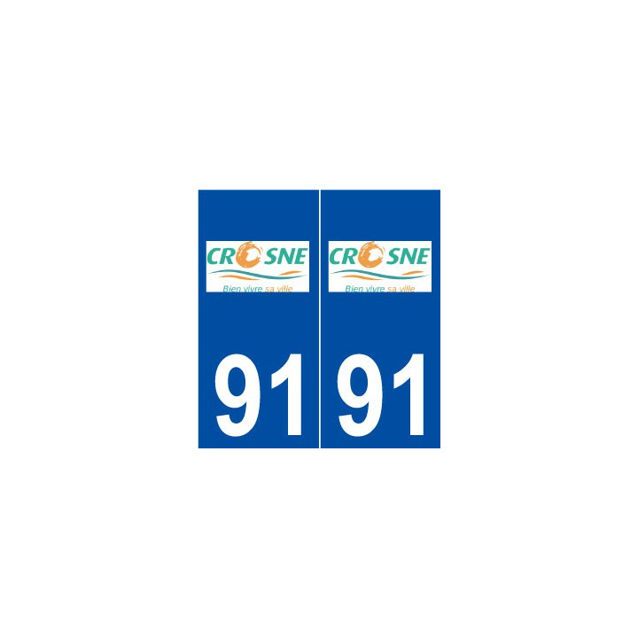 91 Crosne logo autocollant plaque stickers ville