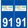91 Crosne logo autocollant plaque stickers ville