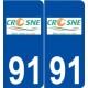 91 Crosne logo autocollant plaque stickers ville