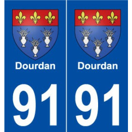 91 Dourdan blason autocollant plaque stickers ville