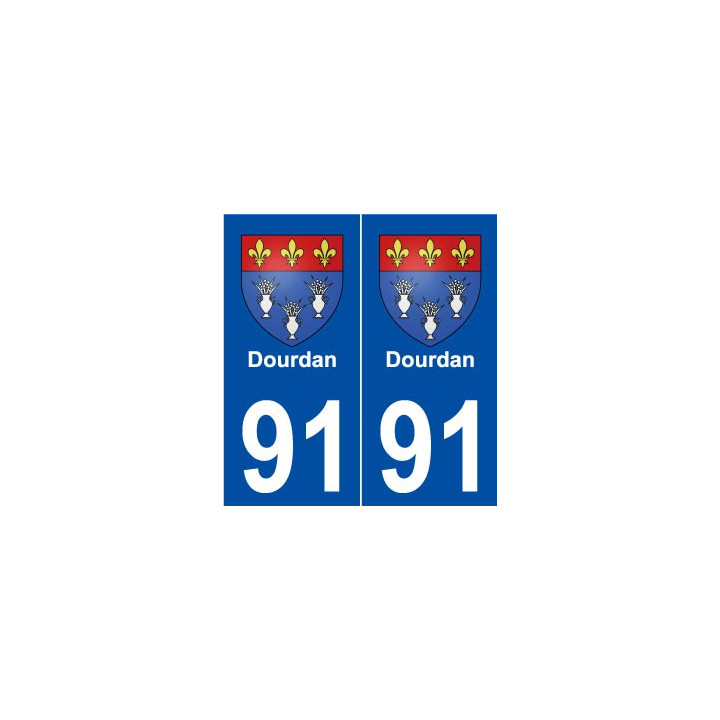 91 Dourdan blason autocollant plaque stickers ville