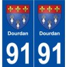 91 Dourdan blason autocollant plaque stickers ville
