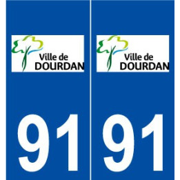 91 Dourdan logo autocollant plaque stickers ville