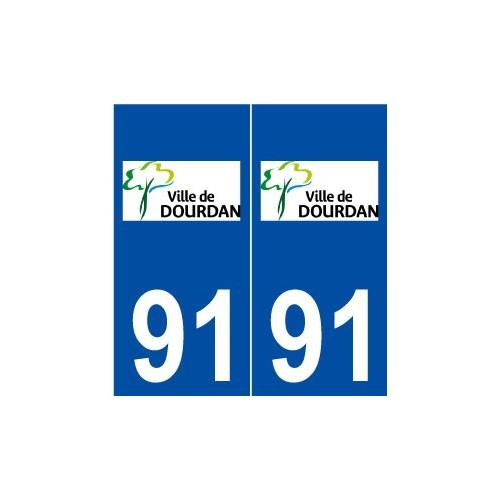 91 Dourdan logo autocollant plaque stickers ville