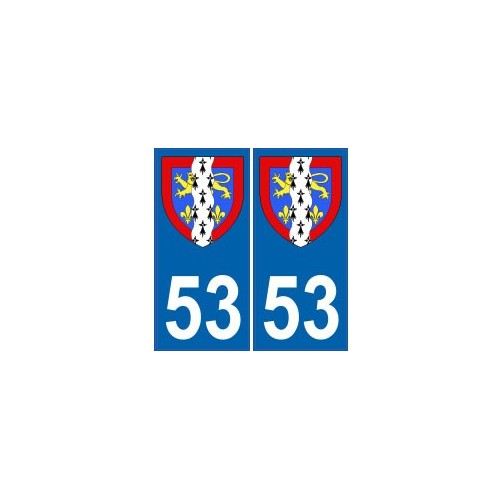 53 Mayenne autocollant plaque blason armoiries stickers département